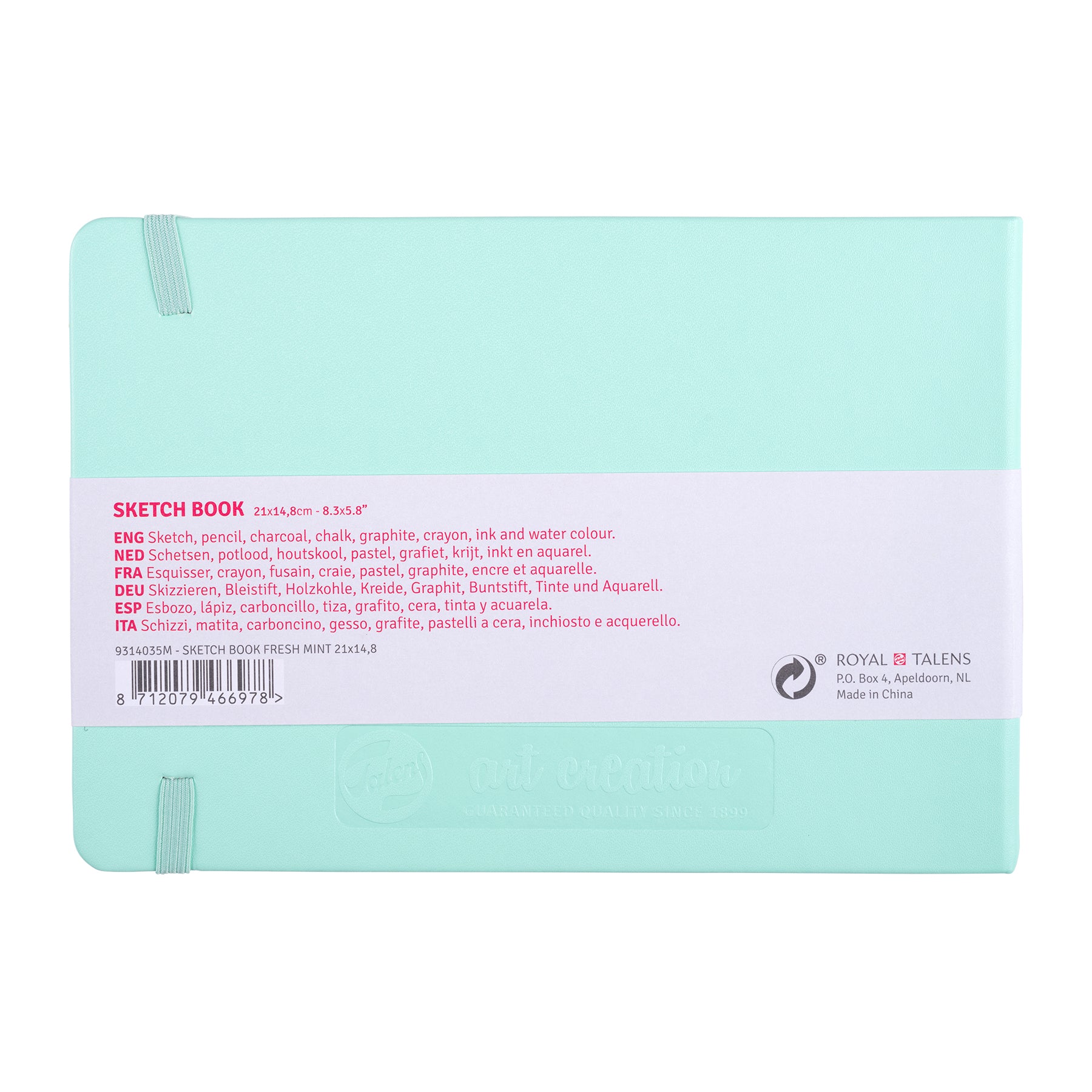 Sketchbook, 80 Sheets, 90lbs, Fresh Mint Cover, 8.3" x 5.8" (A5)