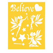Darice Craft Stencils. Believe/Fairy Theme. 8.5 X 11 Inches