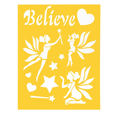 Darice Craft Stencils. Believe/Fairy Theme. 8.5 X 11 Inches