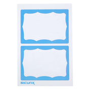 Adhesive Badges, Blue Border, Pack of 100