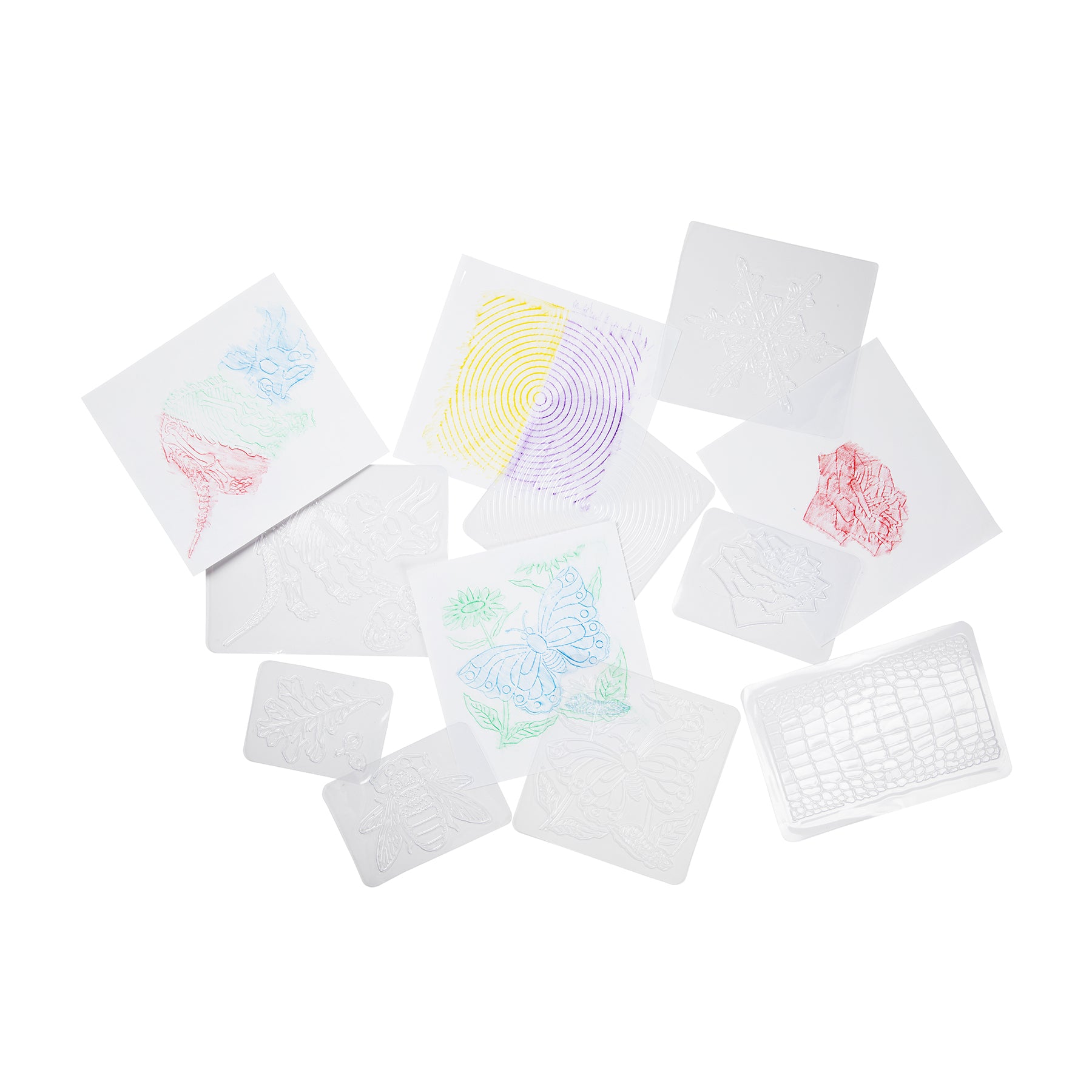 Flowers Rubbing Plates, Pack of 16