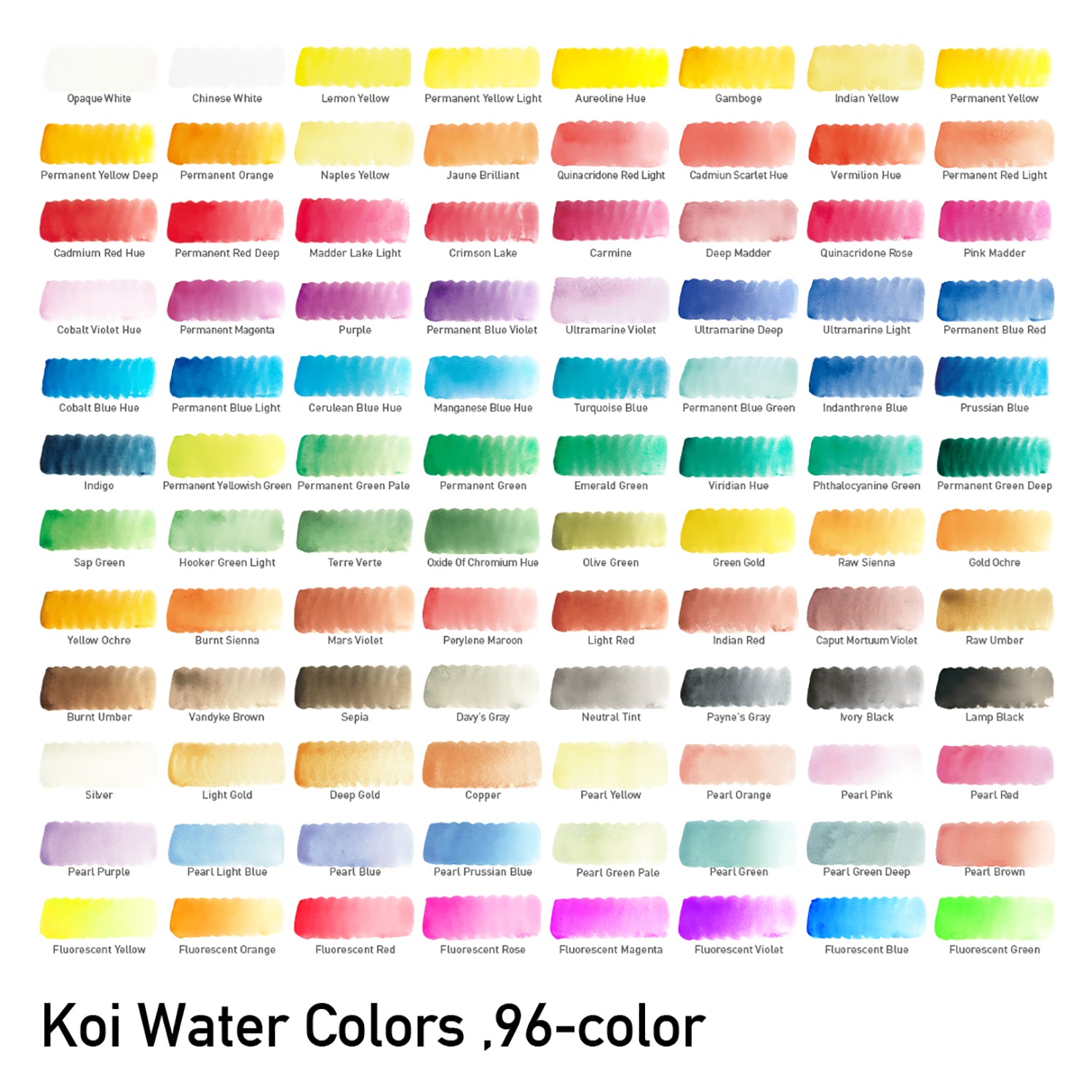 Koi Water Colors Studio Sketch Box with Brush, 96 Colors