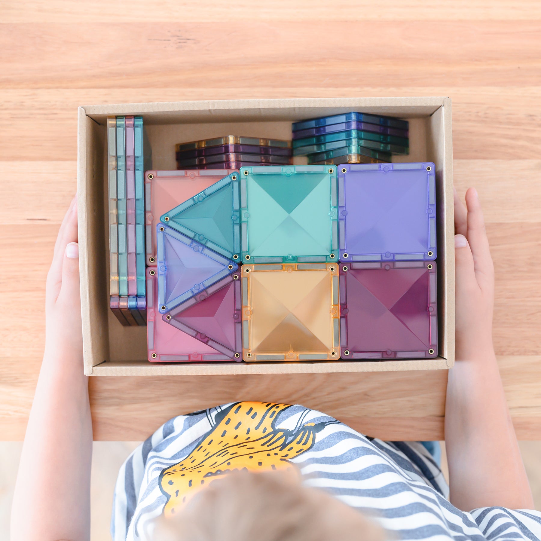 Magnetic Tiles Pastel Starter Pack, 64 Pieces