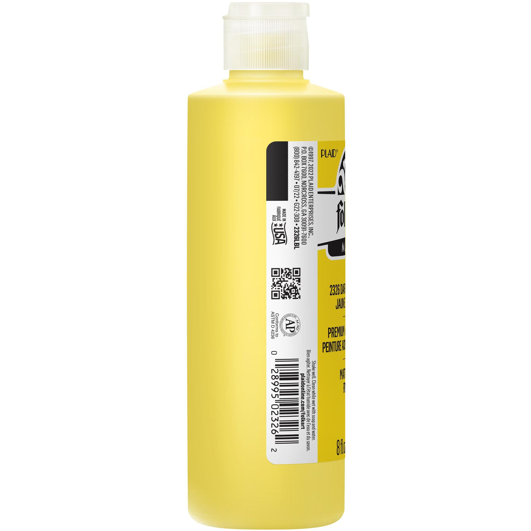 Acrylic Paint Matte, 8oz., Daffodil Yellow