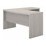 Bush Business Furniture Echo L Shaped Bow Front Desk in Gray Sand - 60" Width x 64.33" Depth x 30" Height