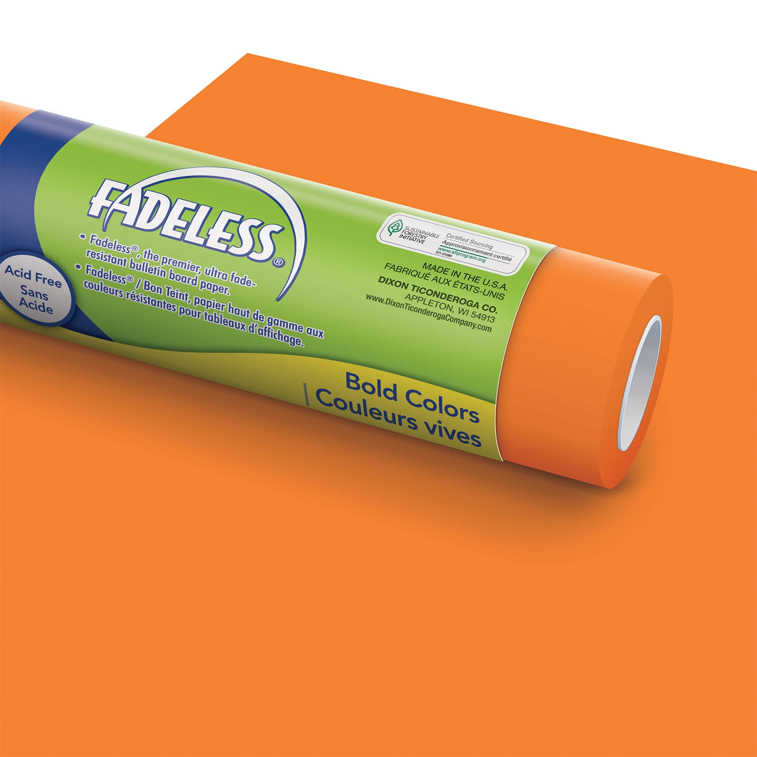 Bulletin Board Art Paper, Orange, 48" x 50', 1 Roll