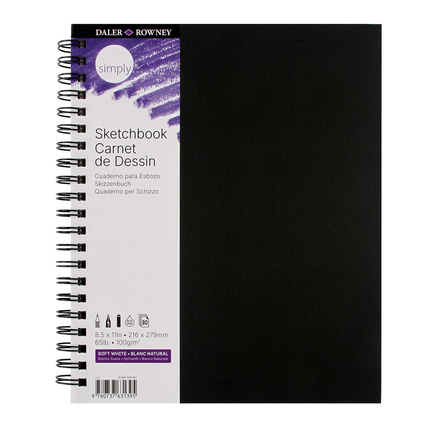 Simply... Sketchbook, Soft White, 80 Sheet, 8.5x11 inch, 1 Count