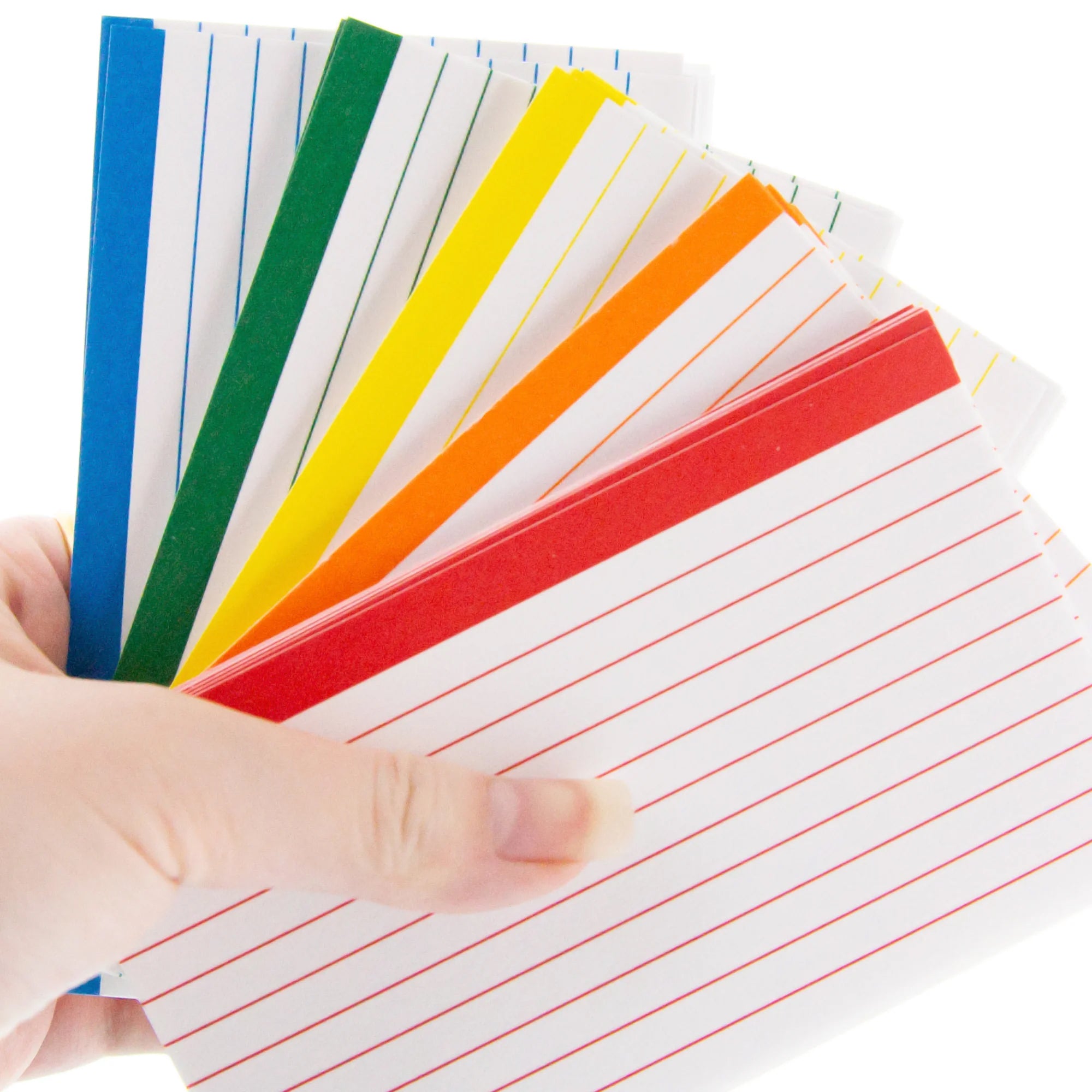 Ruled Color-Coded Index Cards, 3" x 5", 100 Ct