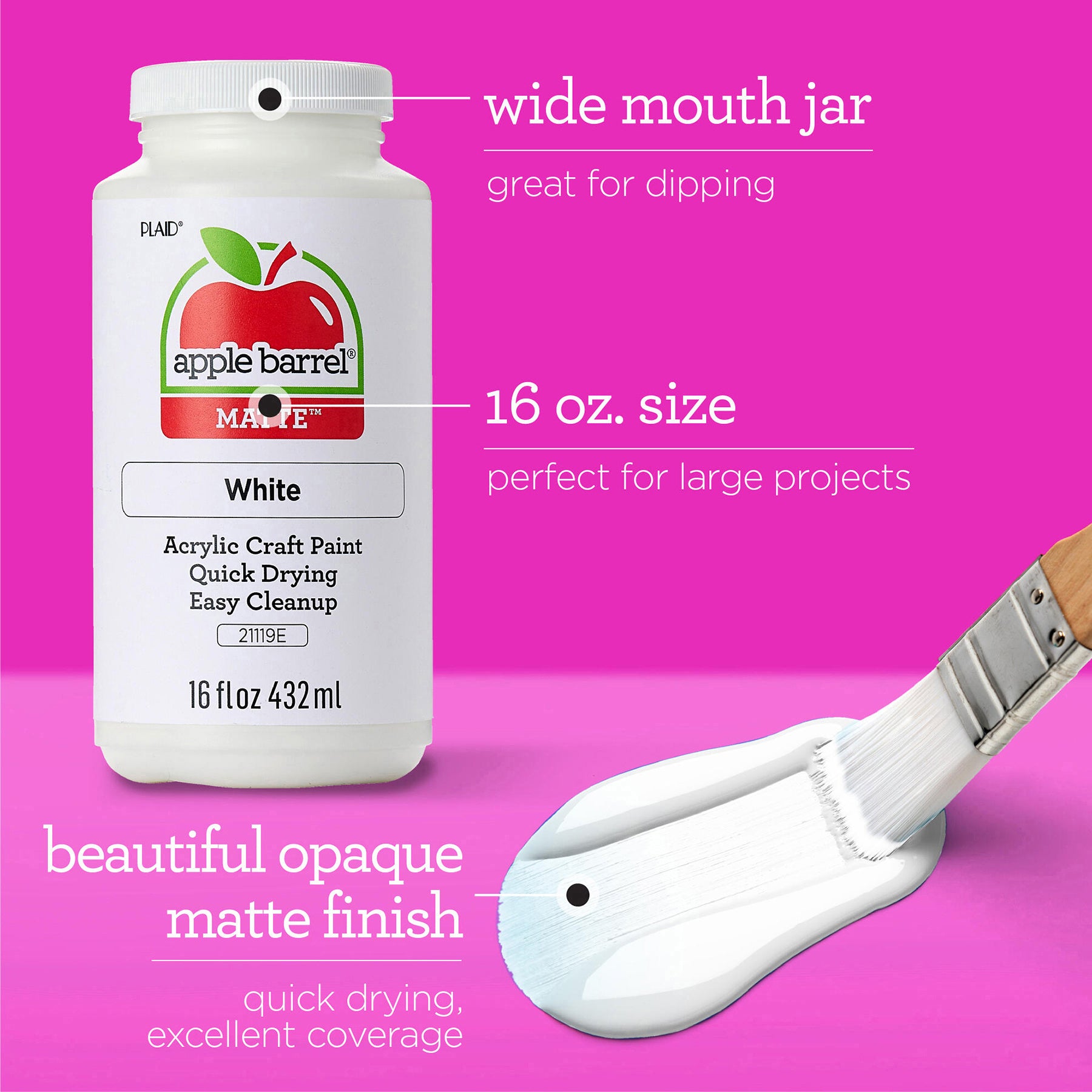 Acrylic Paint Matte, 16oz., Pewter Gray