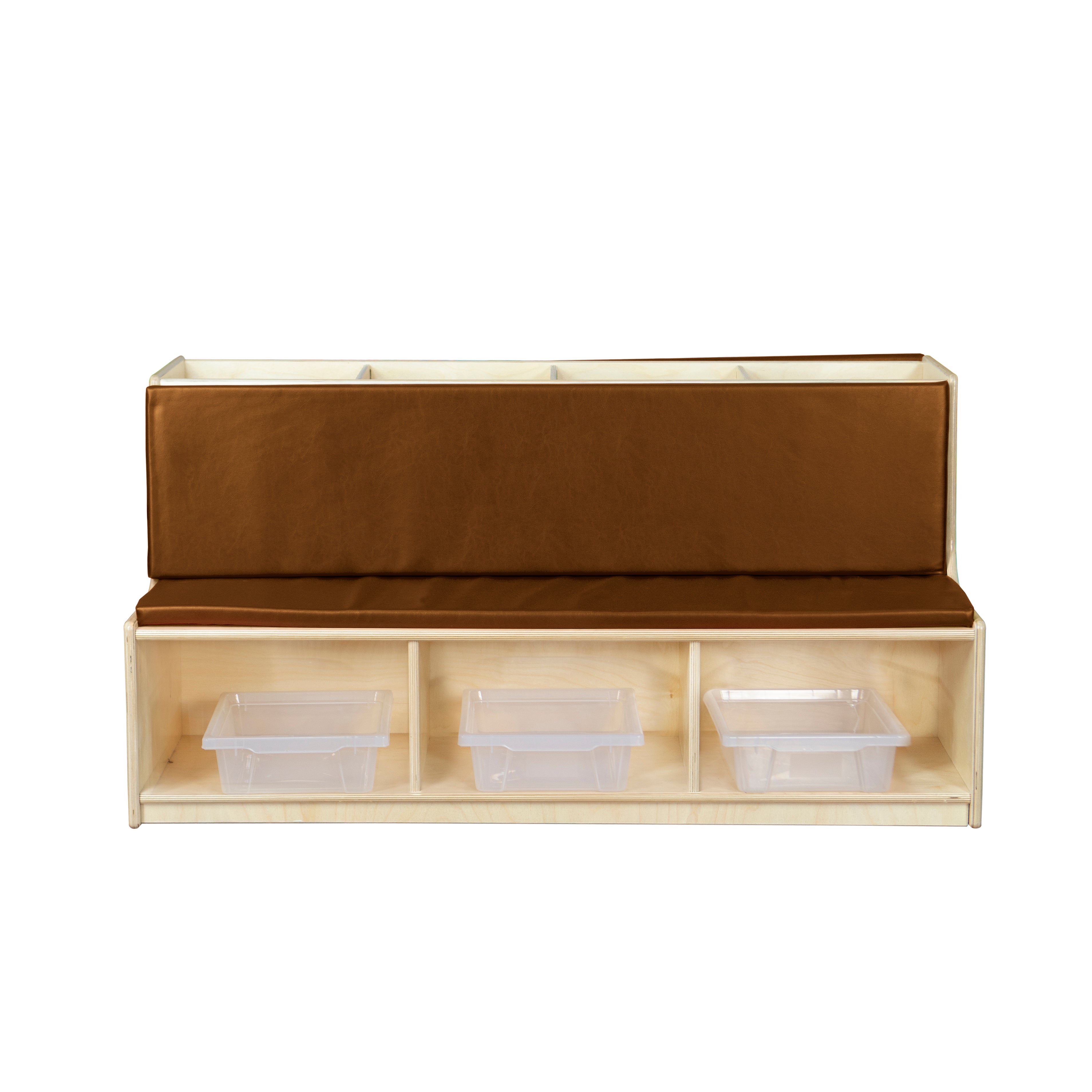 Read-A-Round Double-Sided Bench with Brown Cushions and Trays