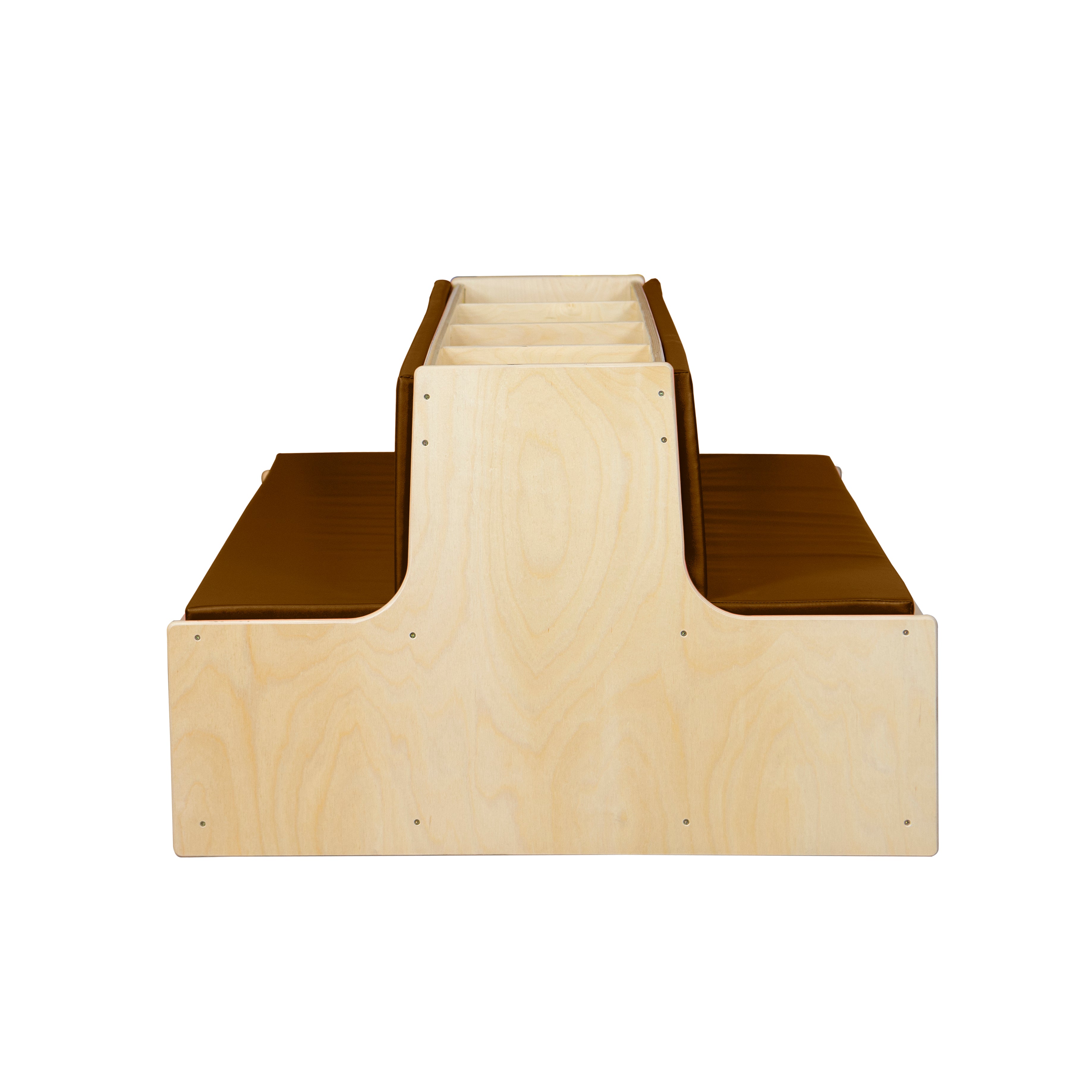 Read-A-Round Double-Sided Bench with Brown Cushions and Trays