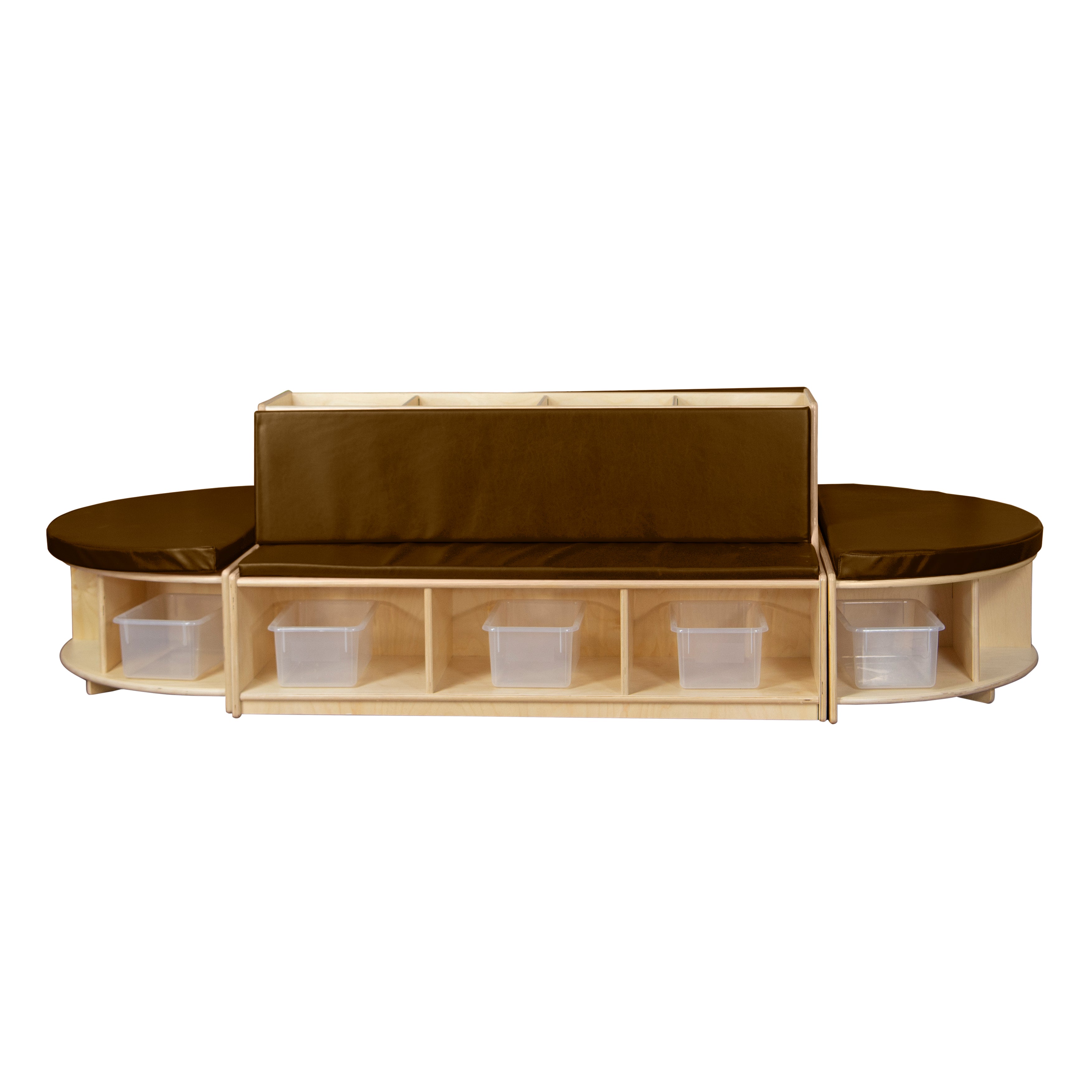Read-A-Round Double-Sided Bench Package with Brown Cushions and Trays