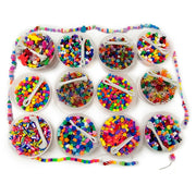 Beads Treasure Box - Includes: 12 Buckets of Asst'd Colored Beads with Beading Thread