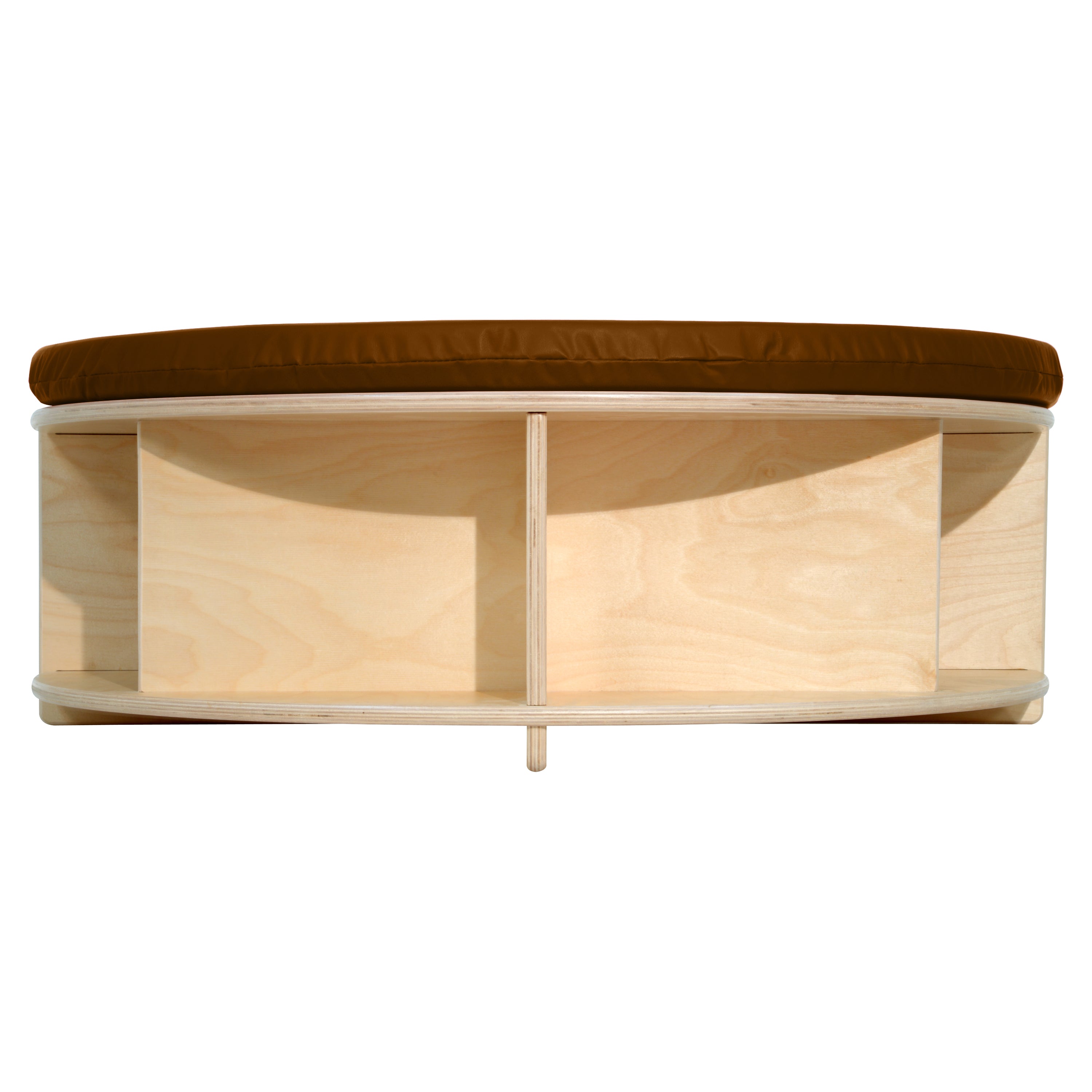 Read-A-Round Half Moon Bench with Brown Cushion and Trays