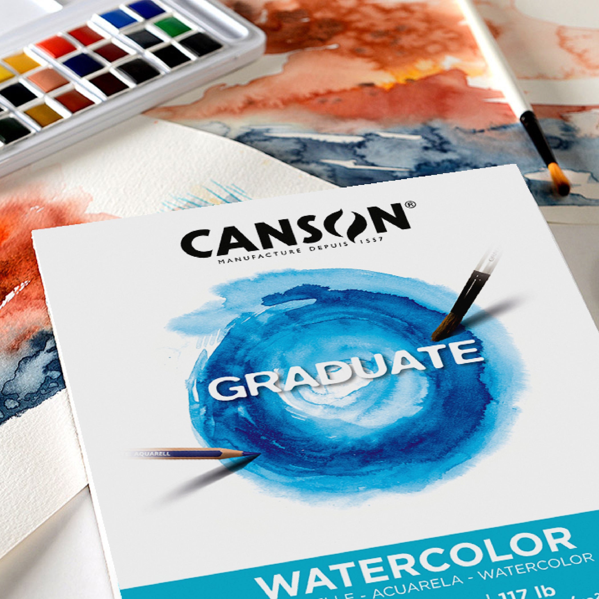 Graduate Watercolor Pad, Foldover Binding, 20 Sheet, 9x12 inch, 1 Count