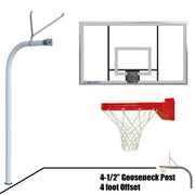 Basketball System - Gooseneck (4-1/2 in. Pole with 4 ft. Offset) - 72 in. Acrylic  Board - Playground Breakaway Goal