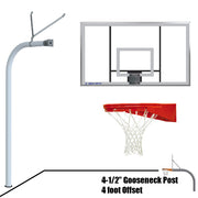 Basketball System - Gooseneck (4-1/2 in. Pole with 4 ft. Offset) - 72 in. Acrylic  Board - Playground Goal