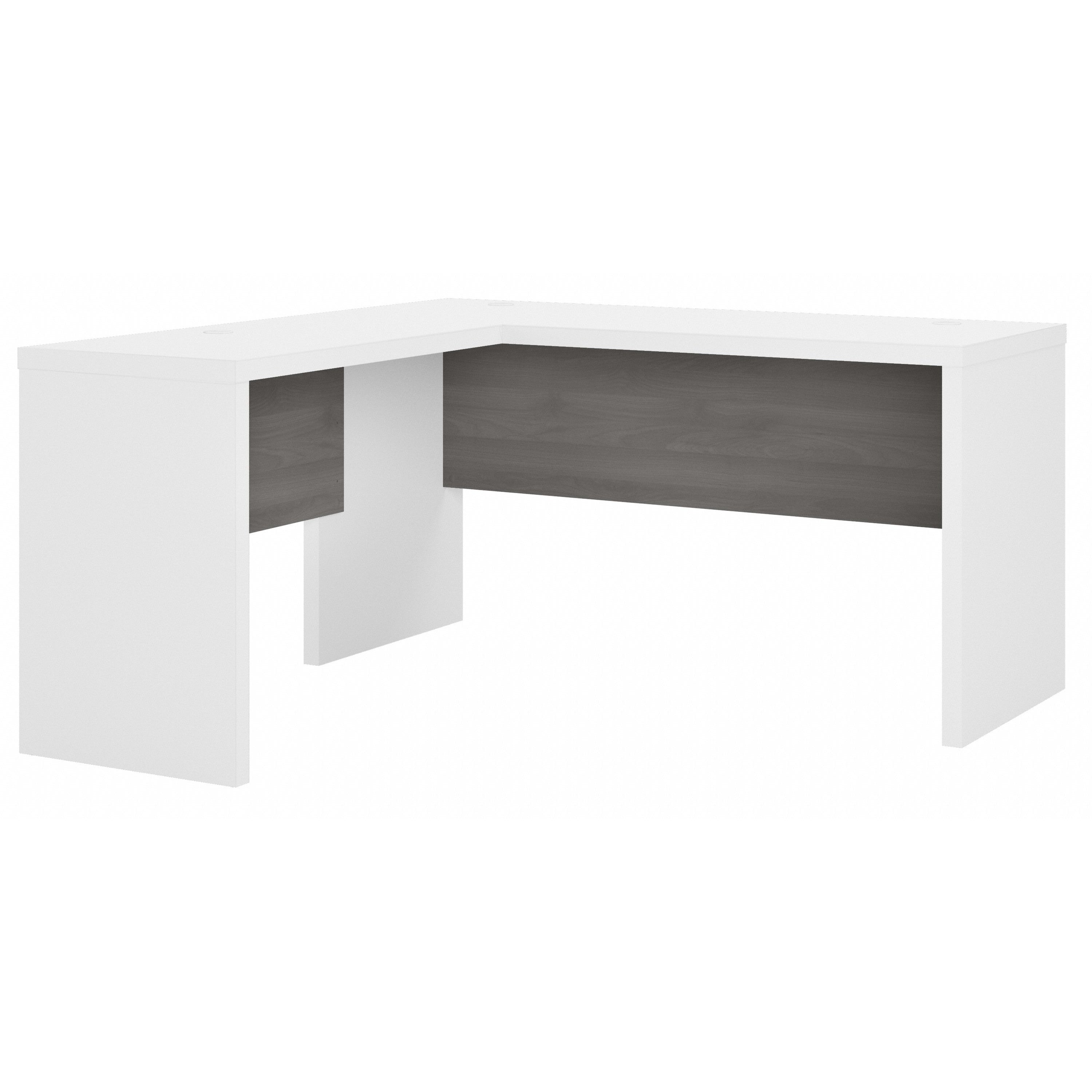 Bush Business Furniture Echo L Shaped Desk in Pure White and Modern Gray - 60" Width x 59.84" Depth x 30" Height