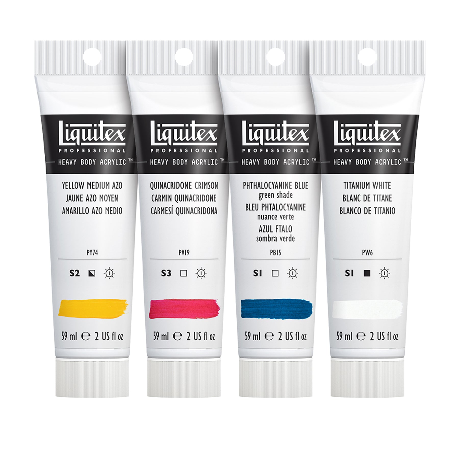 Heavy Body Color - Mixing 4 x 59ml Primary Color Set