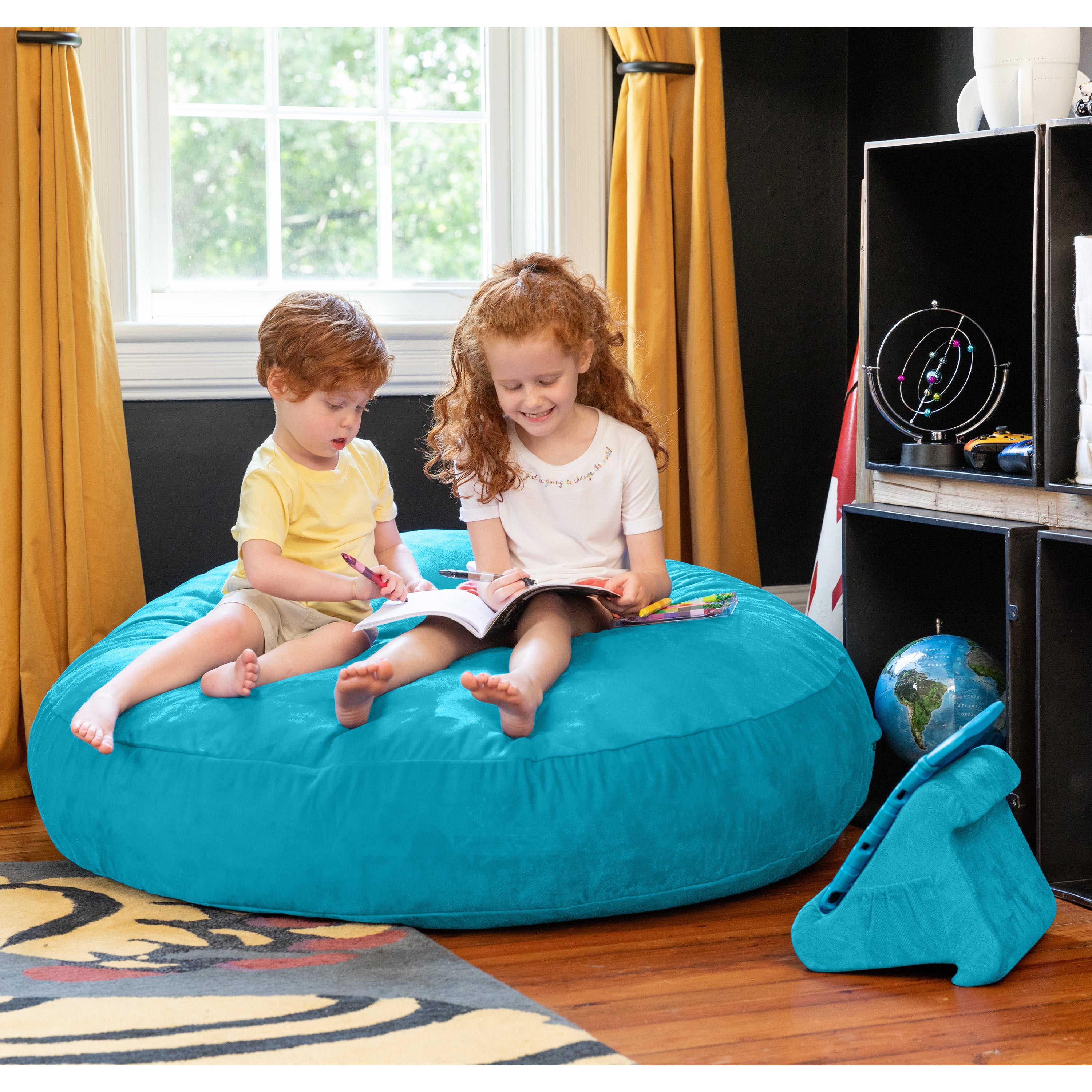 Jaxx Cocoon 4 Foot Bean Bag Chair and Crash Pad, Aqua