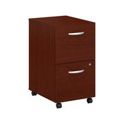 Bush Business Furniture Series C 2 Drawer Mobile File Cabinet in Mahogany - Assembled - 15.71" Width x 20.2" Depth x 27.79" Height