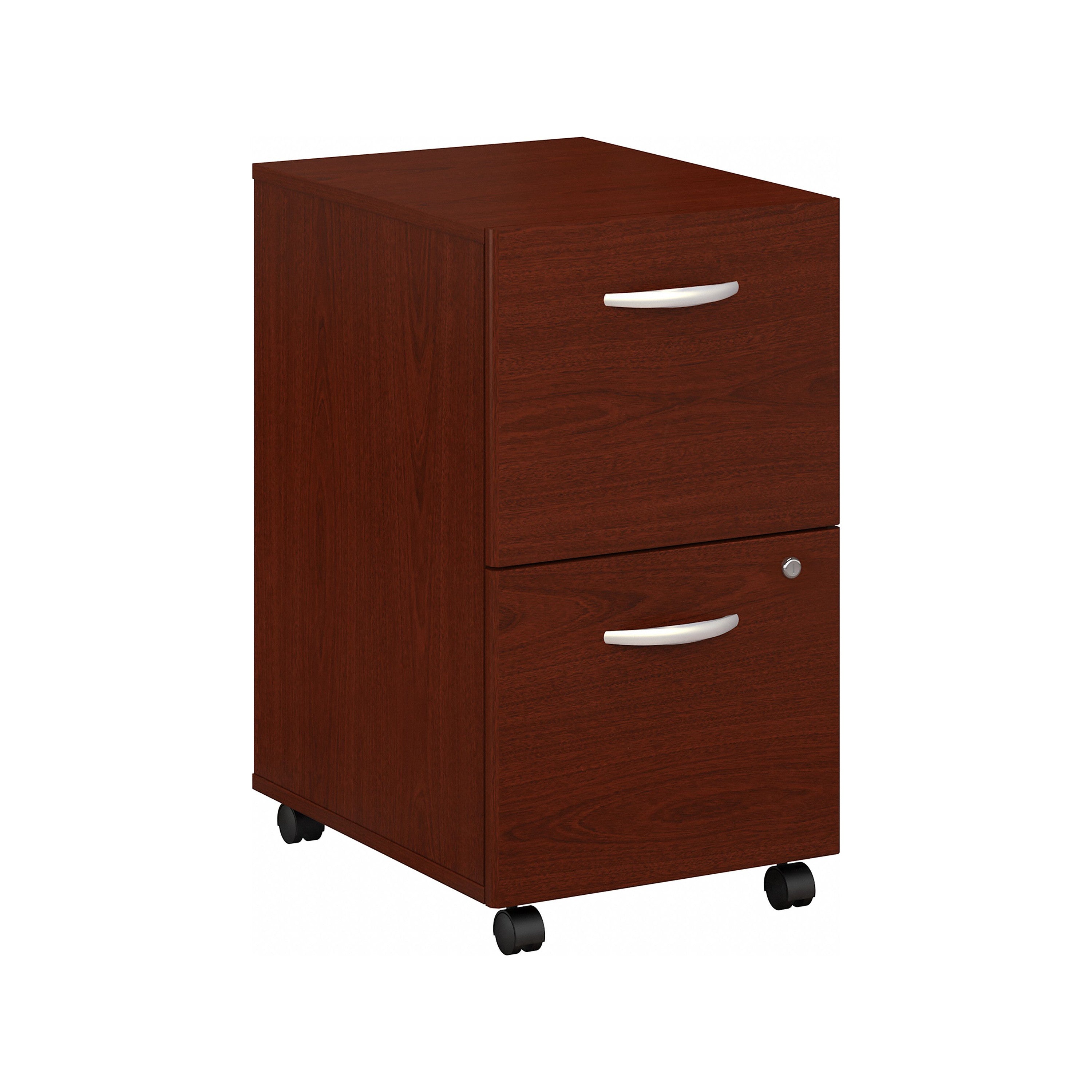 Bush Business Furniture Series C 2 Drawer Mobile File Cabinet in Mahogany - Assembled - 15.71" Width x 20.2" Depth x 27.79" Height