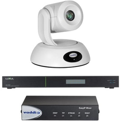 Vaddio EasyIP 20 Mixer Base Kit - Video Conferencing System - Includes Mixer, Switch, &amp; PTZ Camera - White