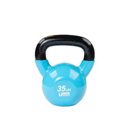 Vinyl Coated Kettlebell, 35Lb Light Blue