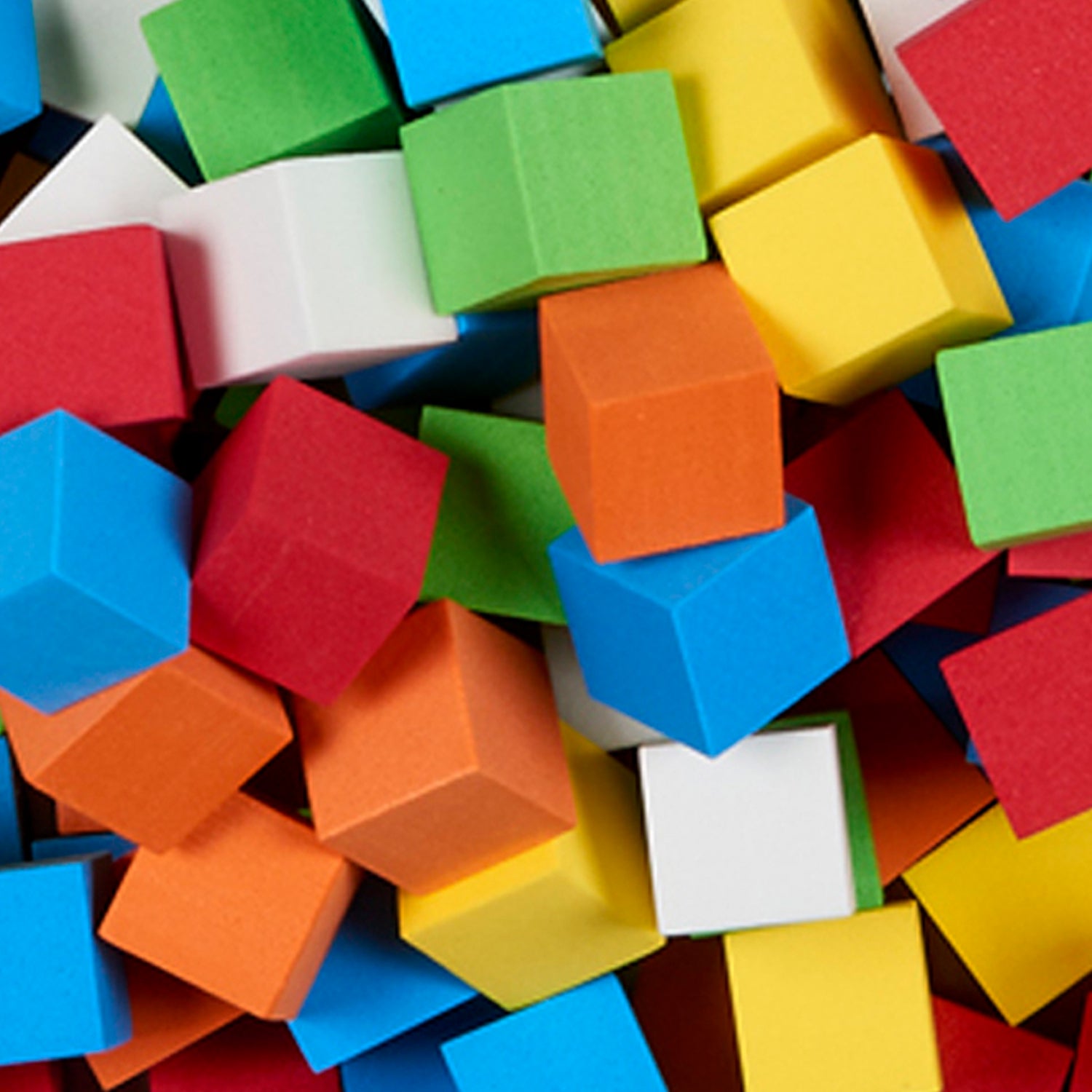 Foam Blank Dice, Assorted Color, 16mm, Bag of 200
