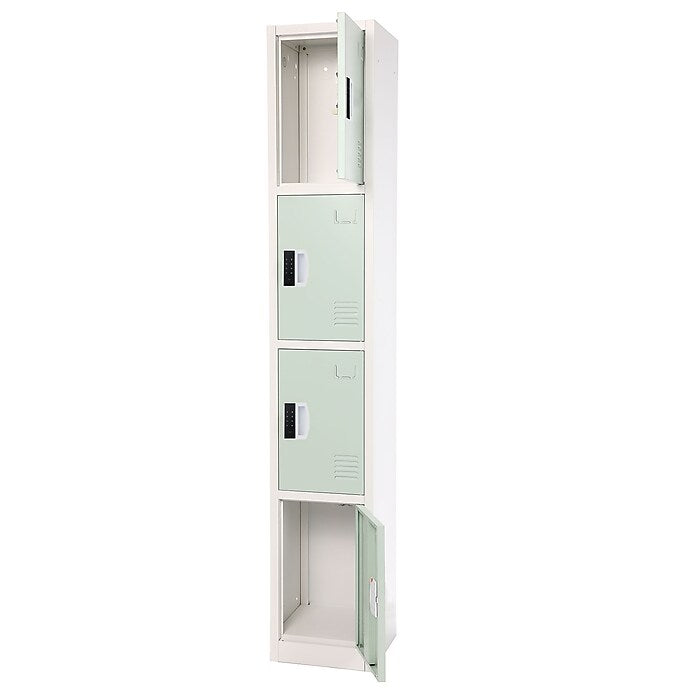 72" H x 12" W  4-Tier Steel Storage Locker with Digital Lock, Misty Green