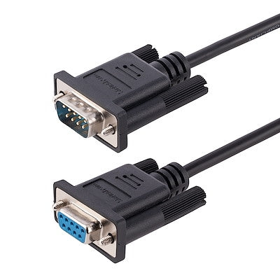 StarTech.com 3m RS232 Serial Null Modem Cable Crossover Serial Cable W/Al-Mylar Shielding DB9 Serial COM Port Cable Female to Male Compatible W/DTE De