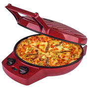 Courant Courant 12 Inch Electronic Pizza Maker w/ Dial, Opens 180°, Red