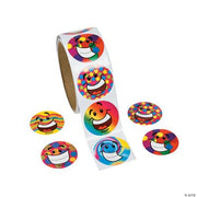 Funky Smile Face Stickers - 100 Pieces