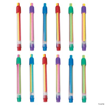 Striped Eraser Sticks - 12 Pieces