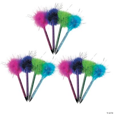 Metallic Marabou Pens - 12 Pieces