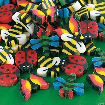 Mini Insect Erasers - 144 Pieces