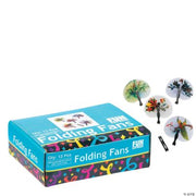 Mini Oriental Folding Fans - 12 Pieces