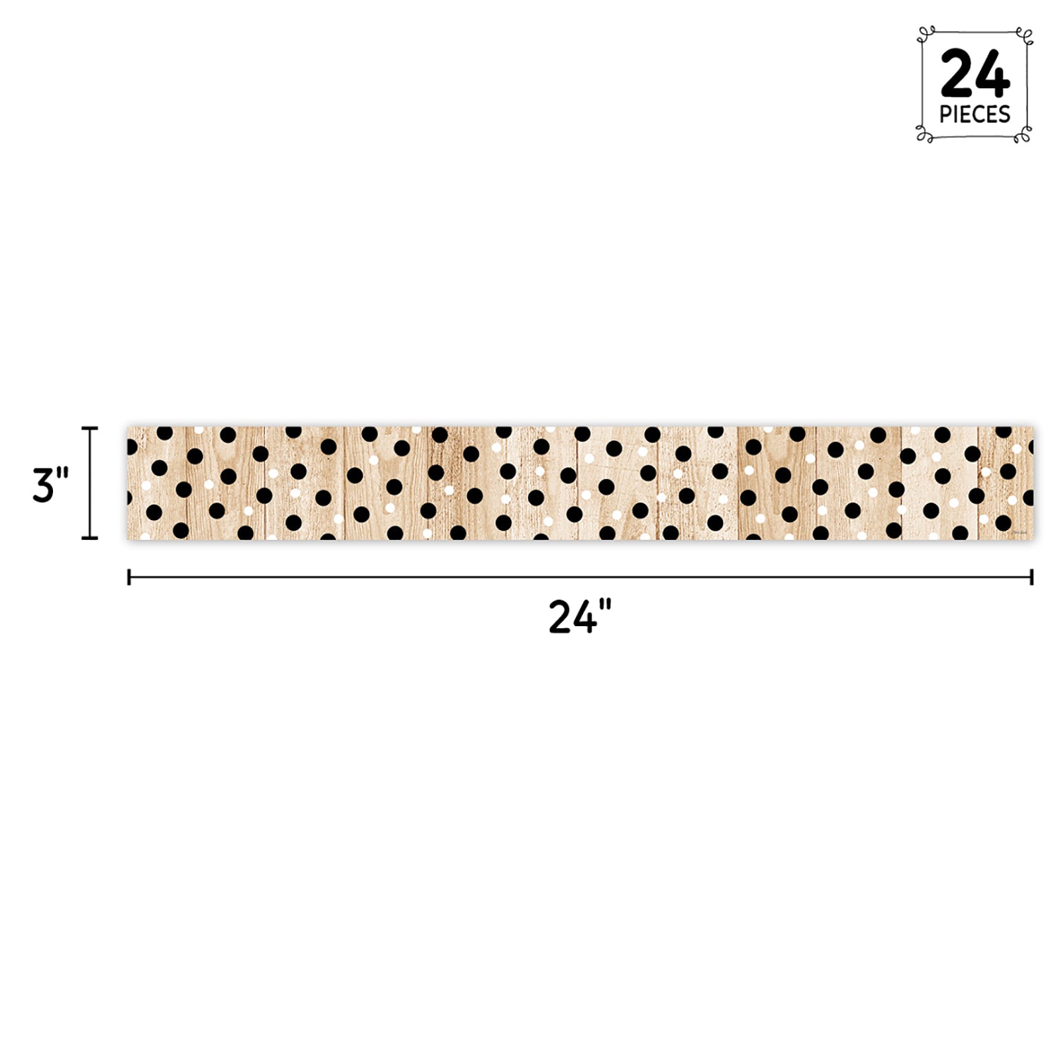 Core Decor Polka Dots on Wood EZ Border, 48 Feet