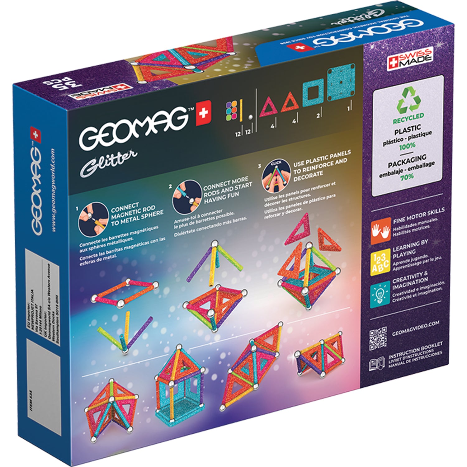 Geomag™ Glitter Magnetic Panels Building Set, 35 Pieces