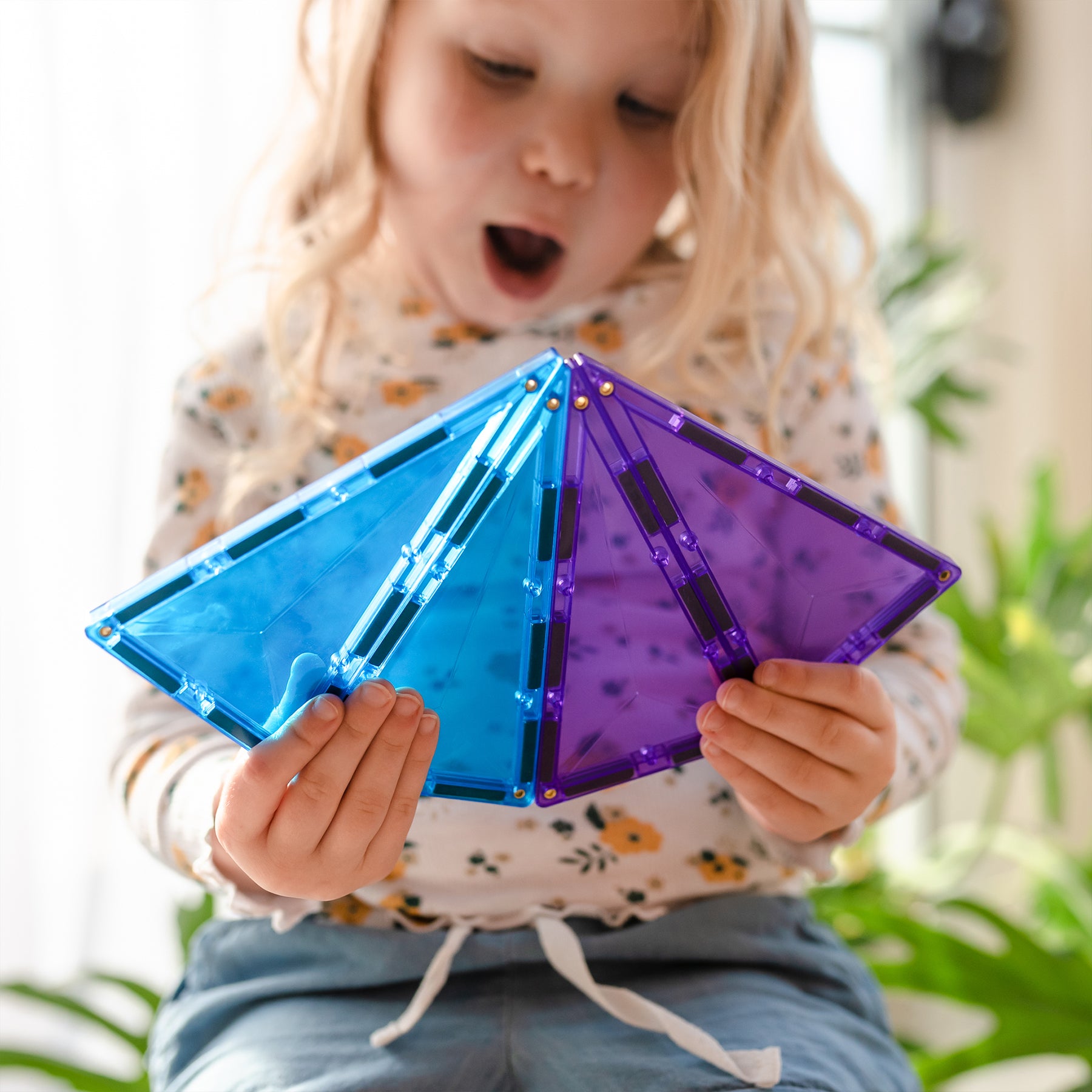 Magnetic Tiles Rainbow Geometry Pack, 30 Pieces