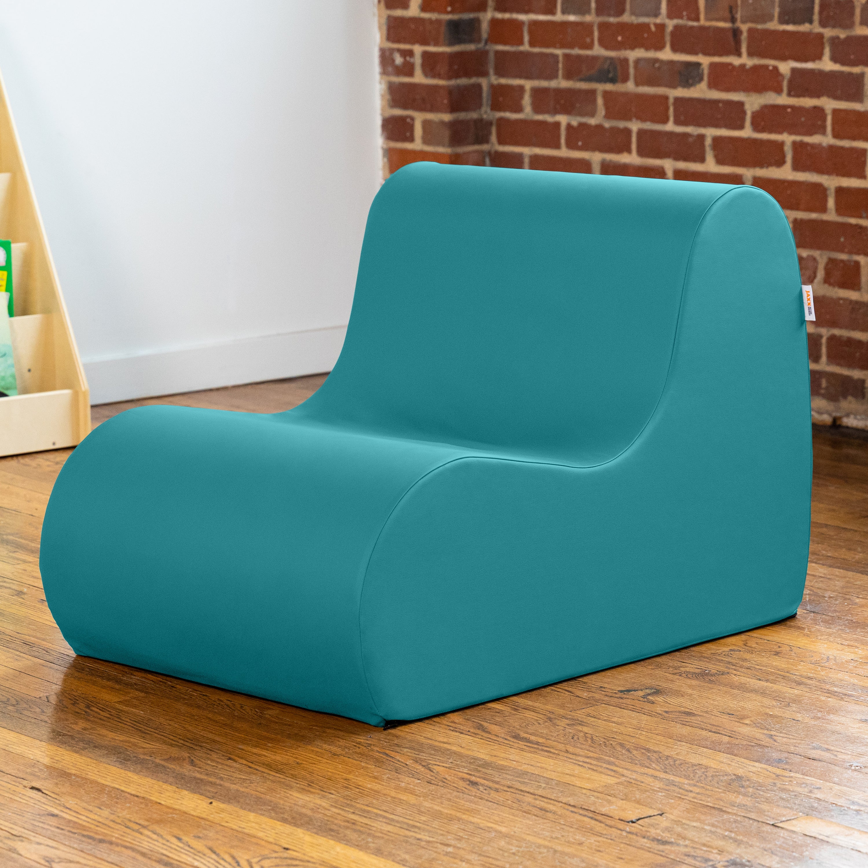 Jaxx Midtown Medium Classroom Soft Foam Chair - Premium Vinyl Cover - Turquoise