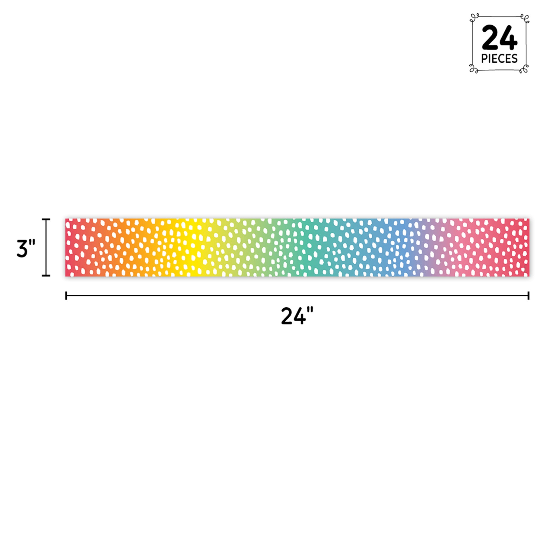 Core Decor Messy Dots on Rainbow EZ Border, Bulletin Board Border, 48 Feet