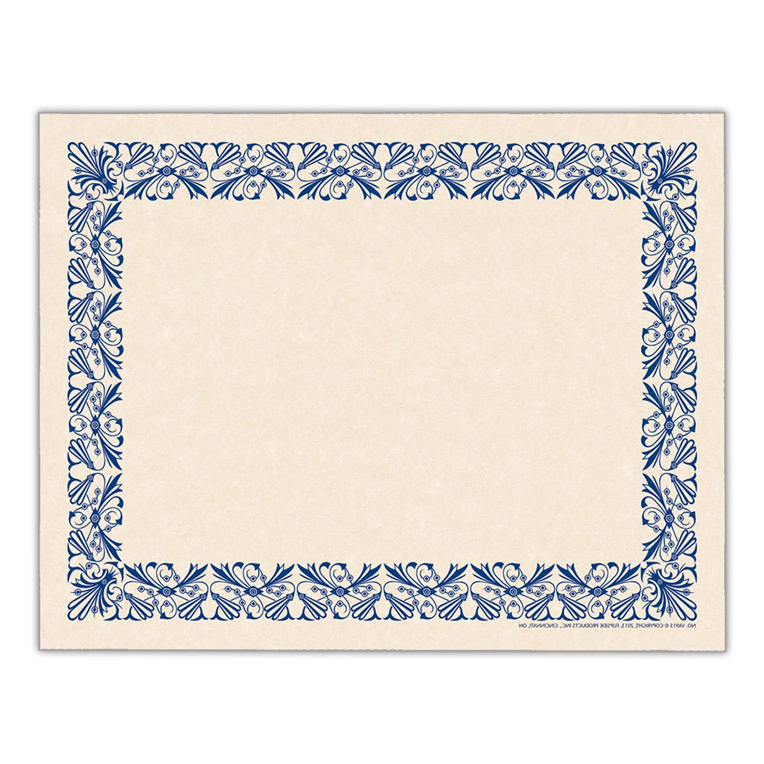 Art Deco Set - Blue Border Paper, Plain Folders, Gold Seals