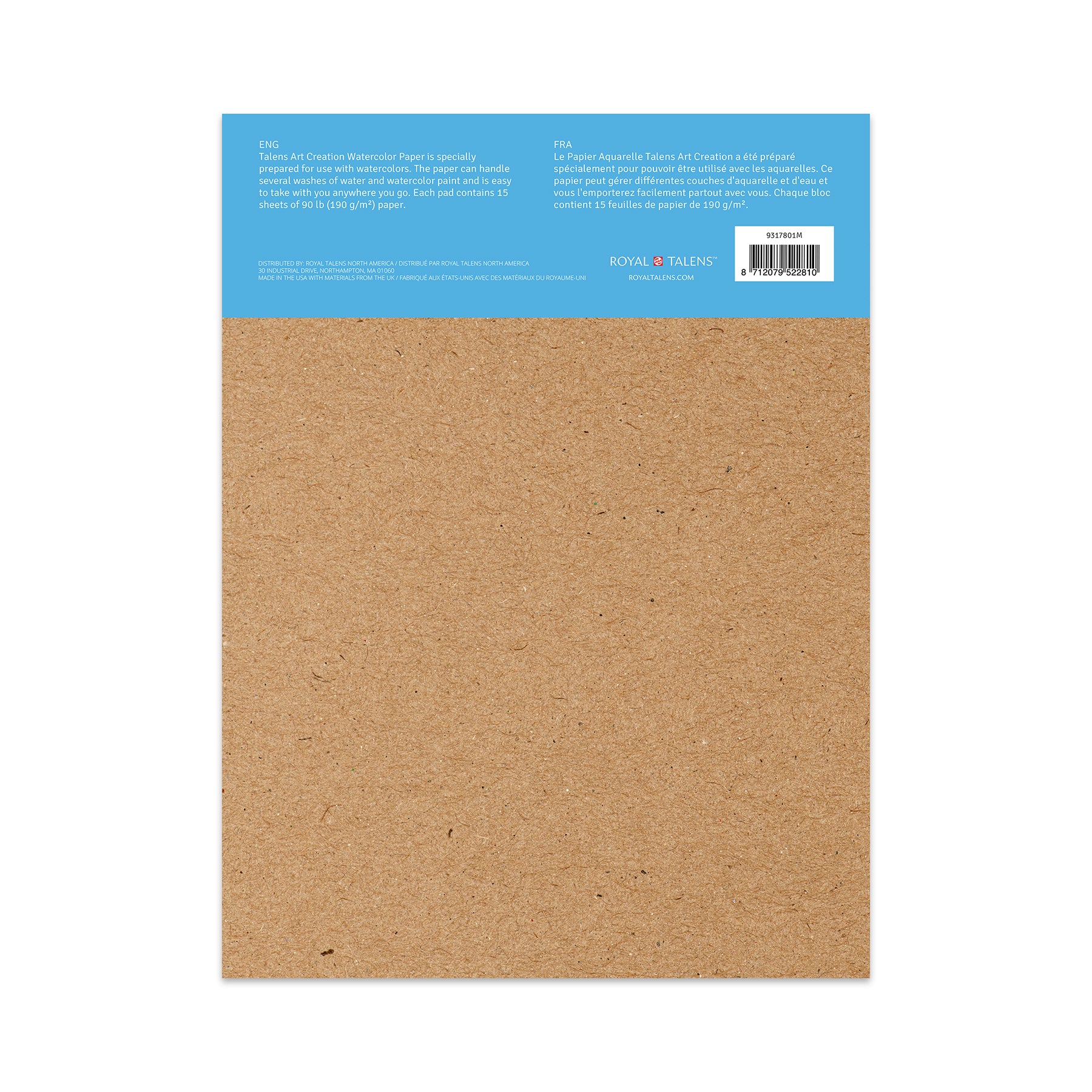 Watercolor Paper Pad, 90lbs, 9" x 12", 15 Sheets