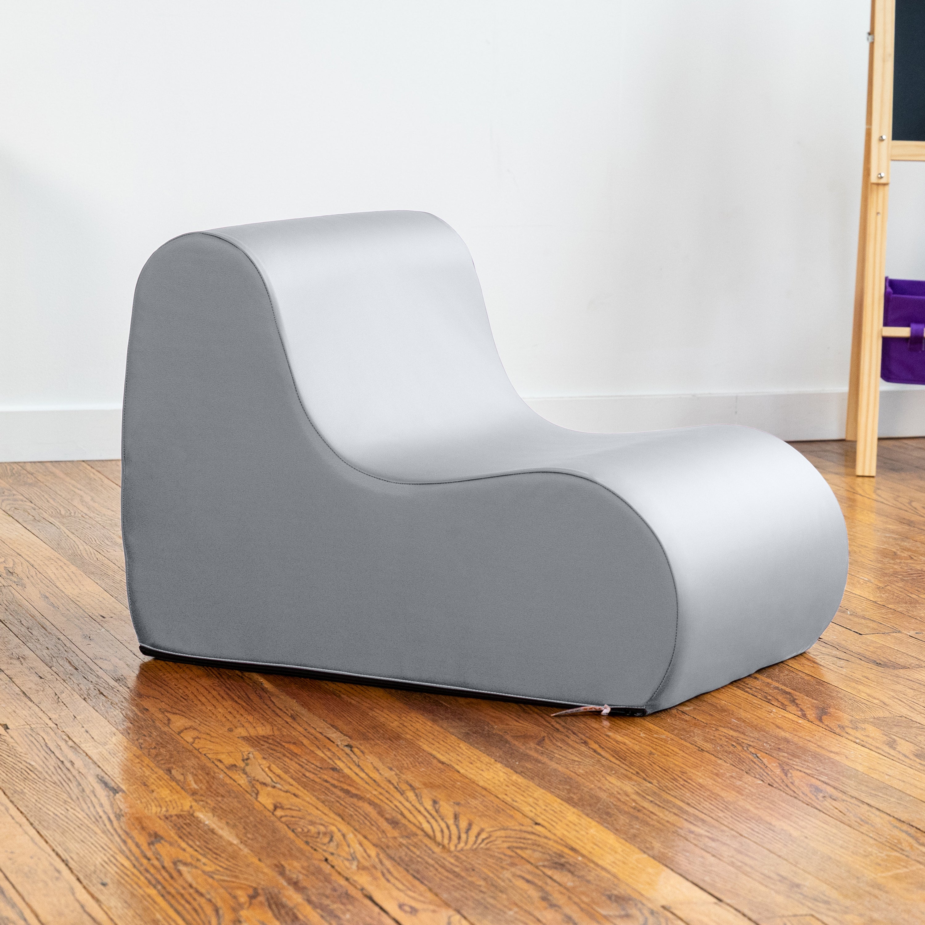 Jaxx Midtown Small Classroom Soft Foam Chair - Premium Vinyl Cover, Submarine Grey