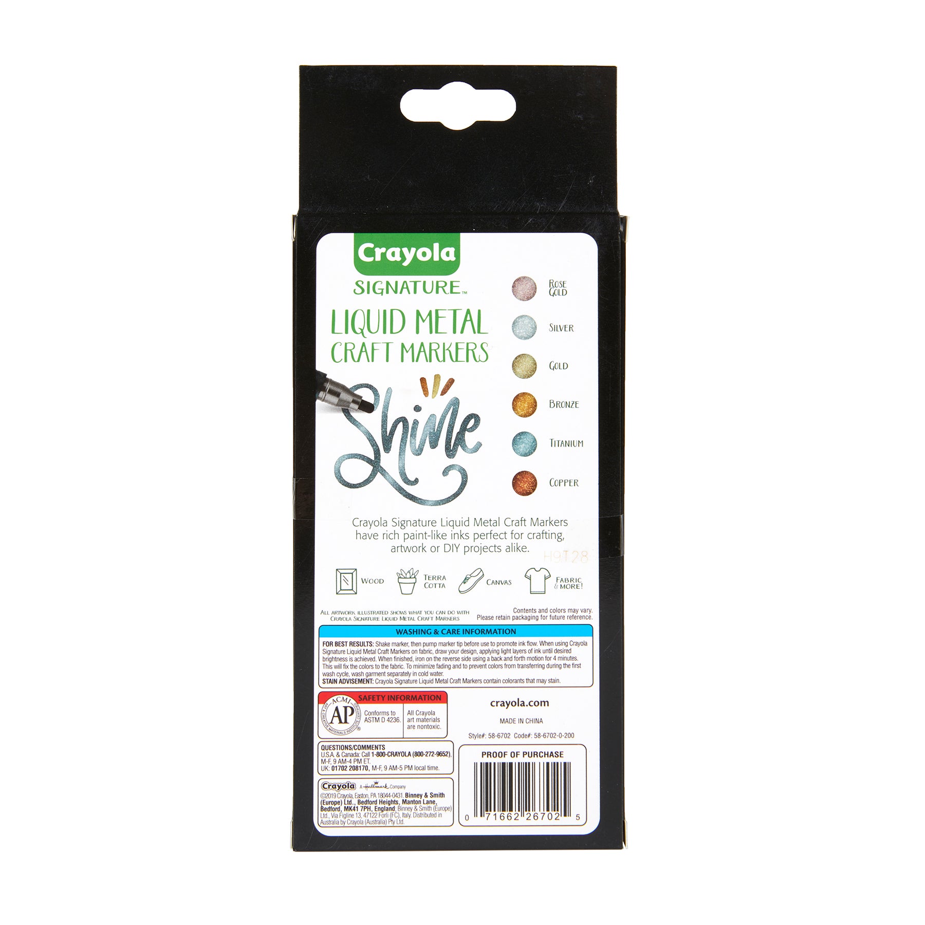 Signature™ Liquid Metal Craft Markers, Pack of 6