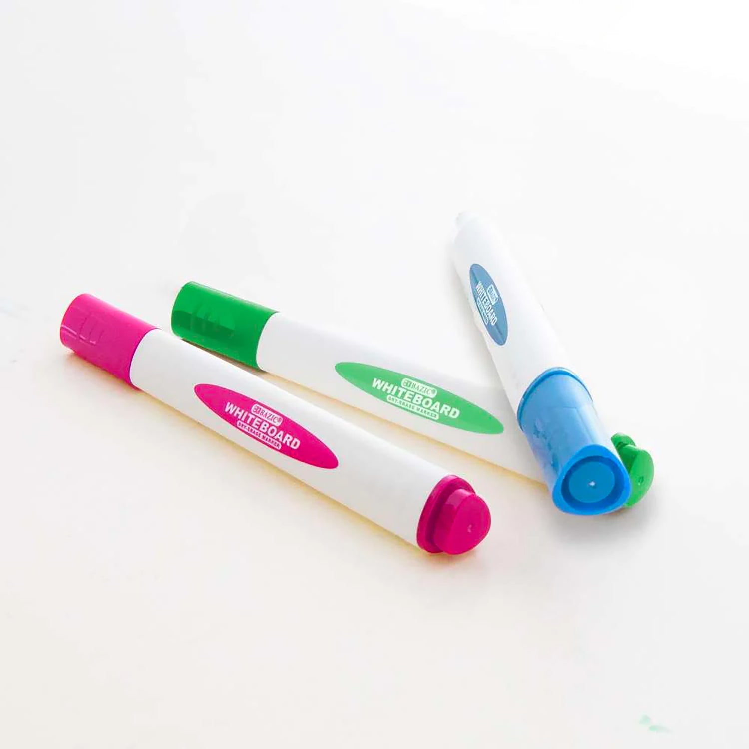 Triangle Dry-Erase Markers, Chisel Tip, Bright Colors, Pack of 3