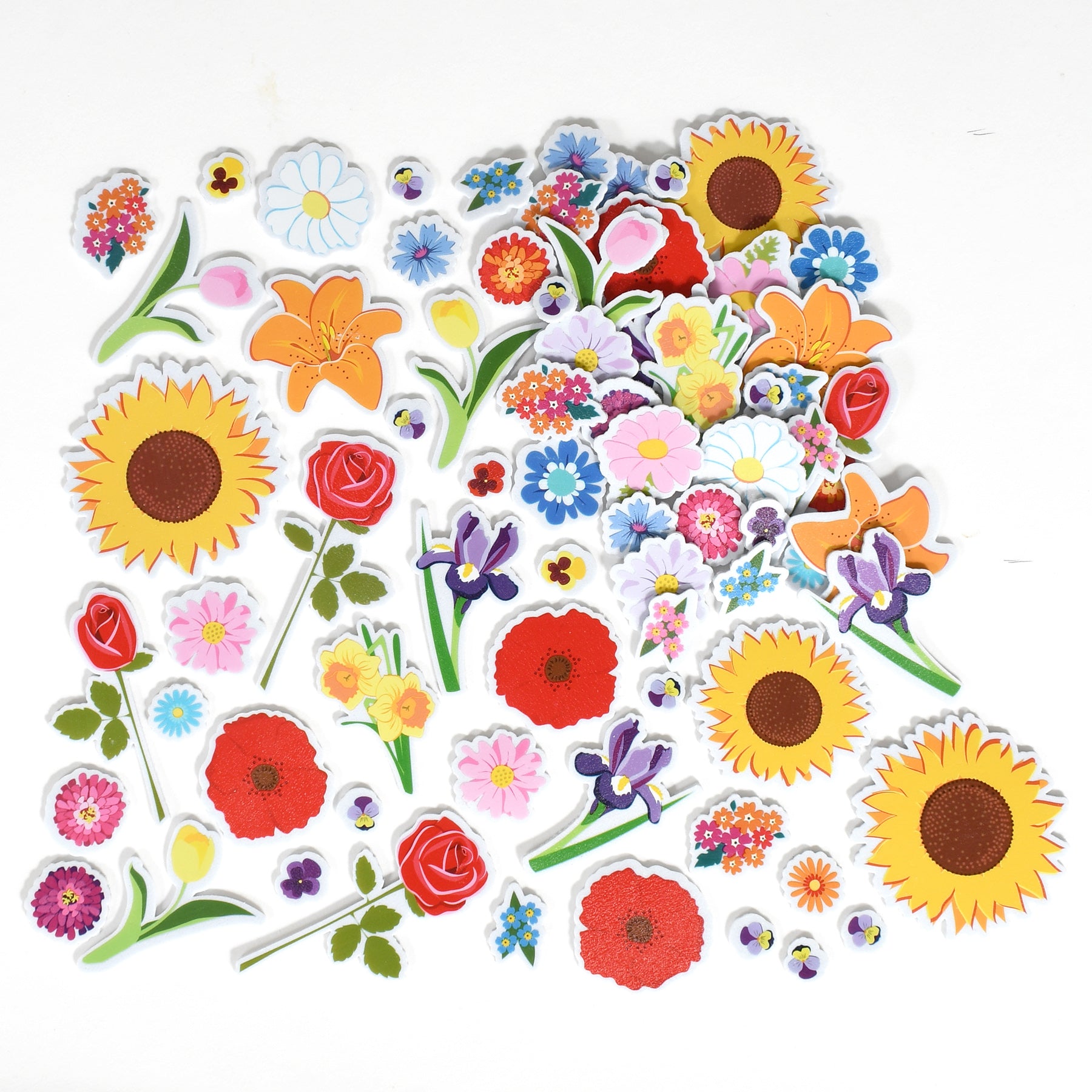 Foam Stickers - Flowers - Pack of 152