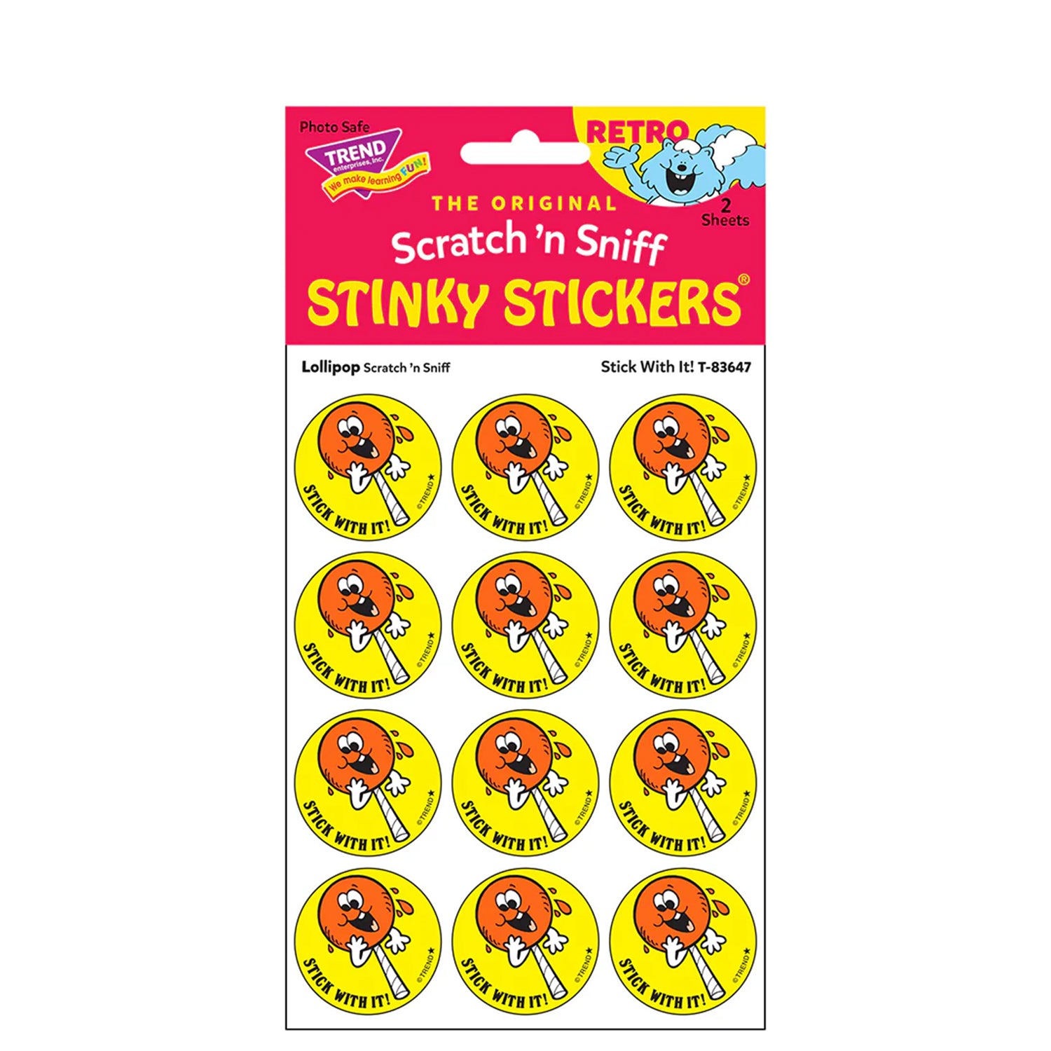 Stick With It!/Lollipop scent Retro Scratch 'n Sniff Stinky Stickers®, 24 ct.