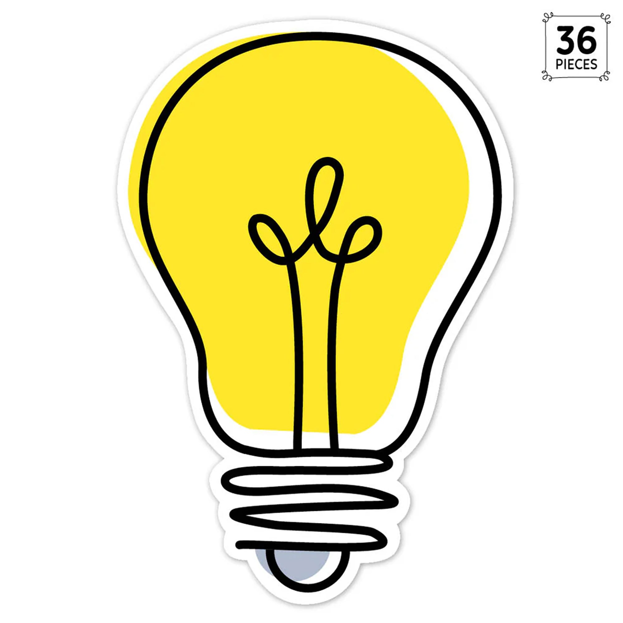 Core Décor Doodle Lightbulb 6" Designer Cut-Outs, Pack of 36